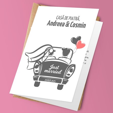 Felicitare personalizată cu text - Just married
