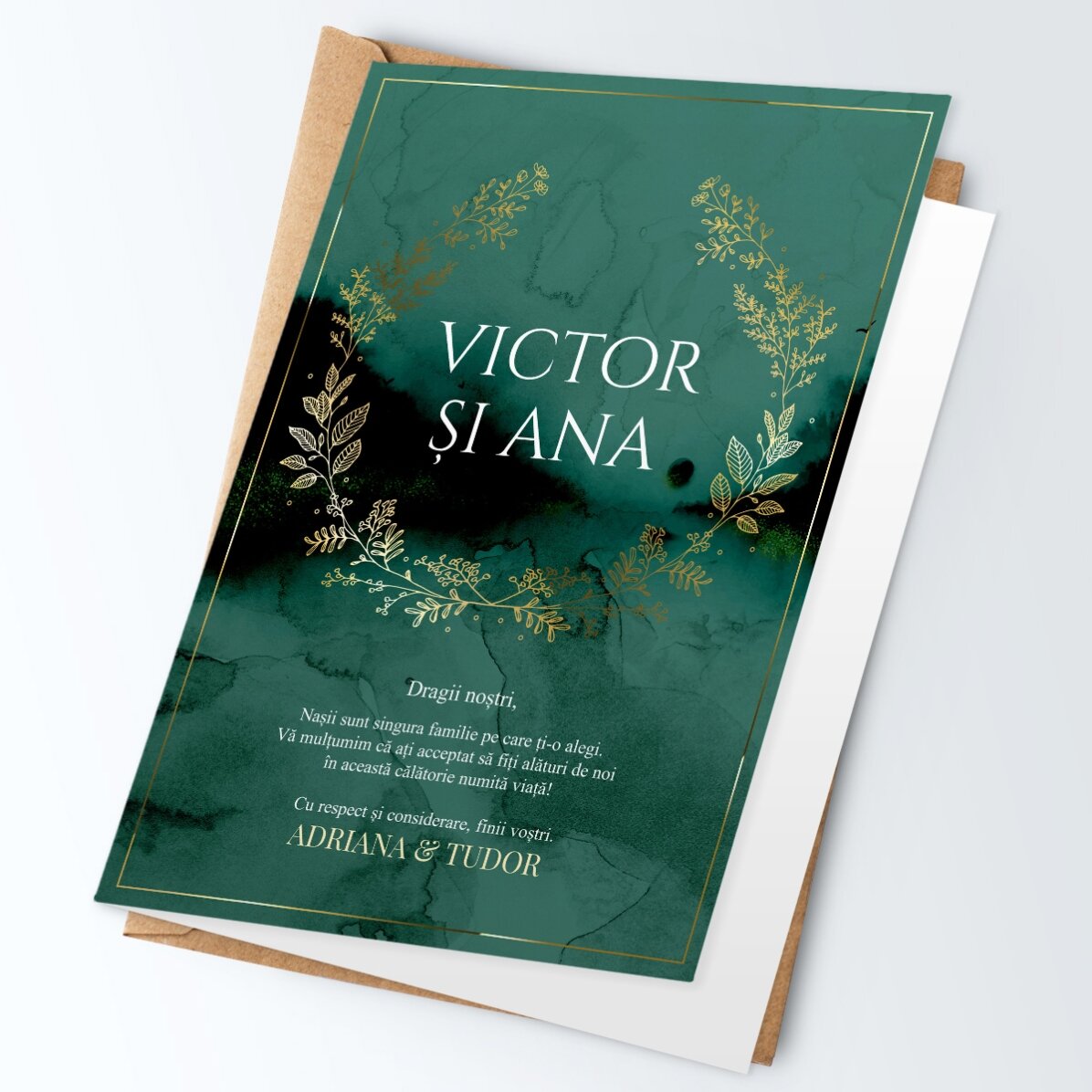 Felicitare personalizată cu text - Mulțumire nașilor