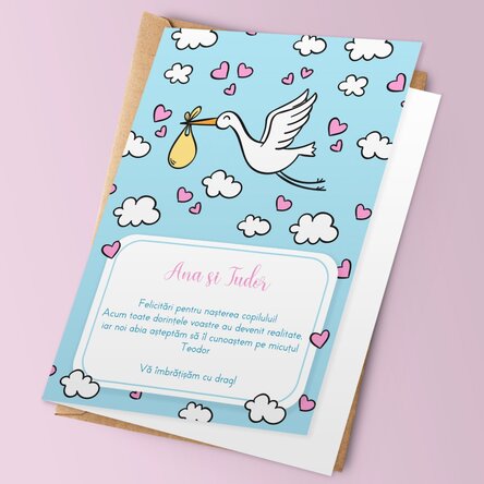 Felicitare personalizată cu text - New Baby