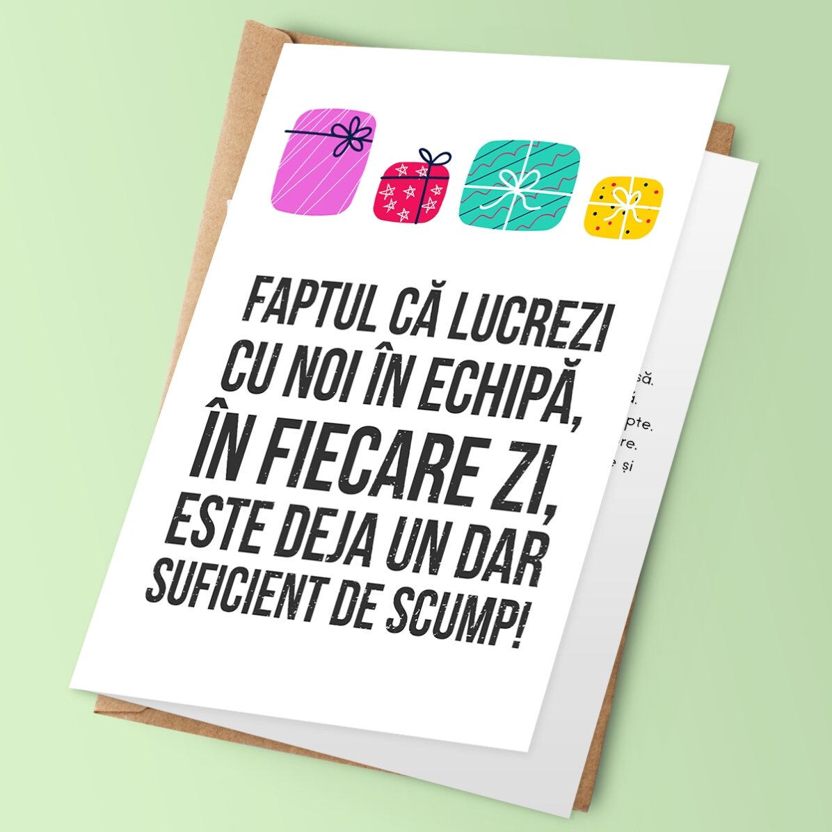 Felicitare personalizată cu text - Noi suntem cadoul