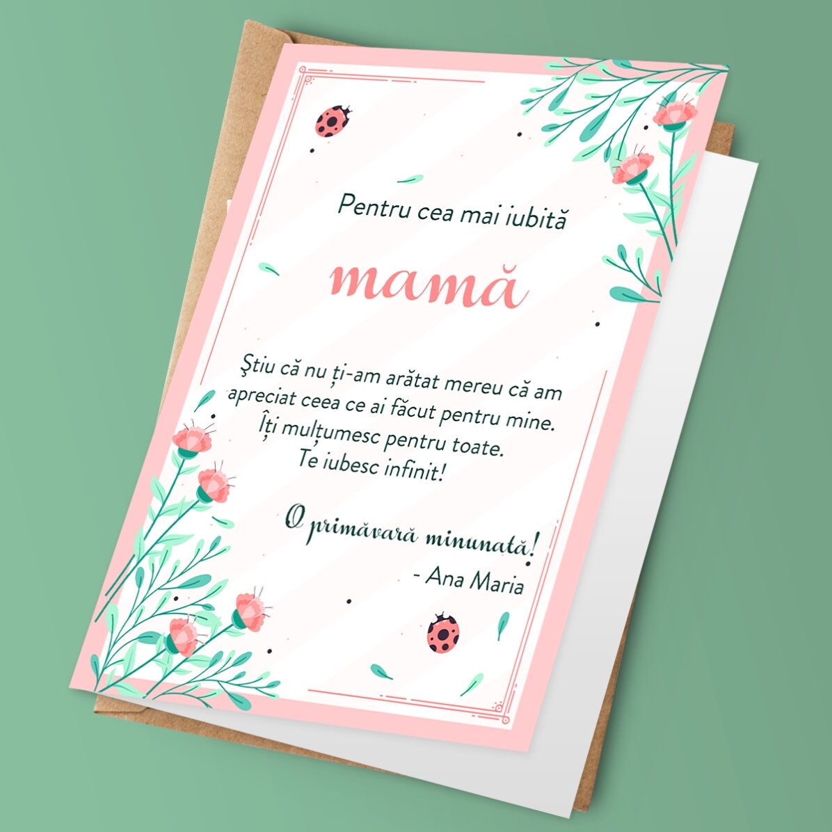 Felicitare personalizată cu text - O primăvară senină