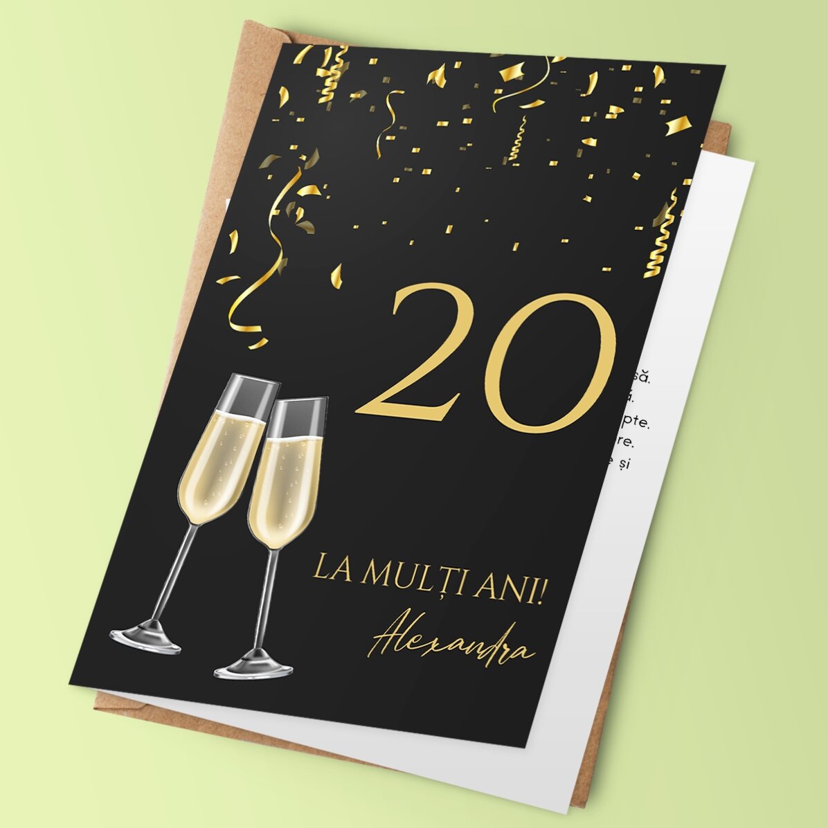 Felicitare personalizată cu text pentru zi de naștere - La mulți ani!