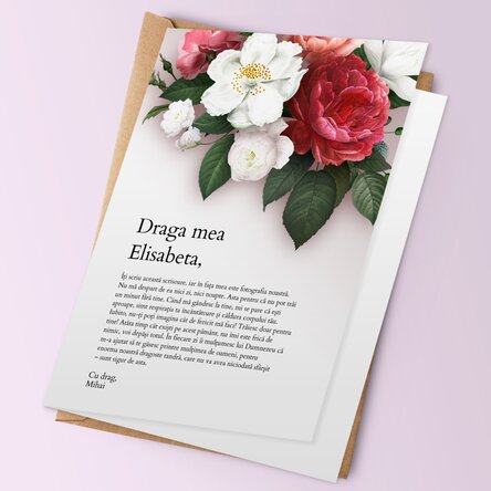 Felicitare personalizată cu text - Scrisoare de dragoste