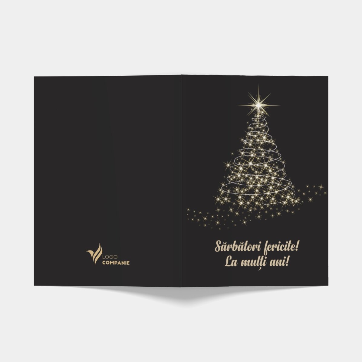 Felicitare personalizată cu text și logo - Sărbători fericite!