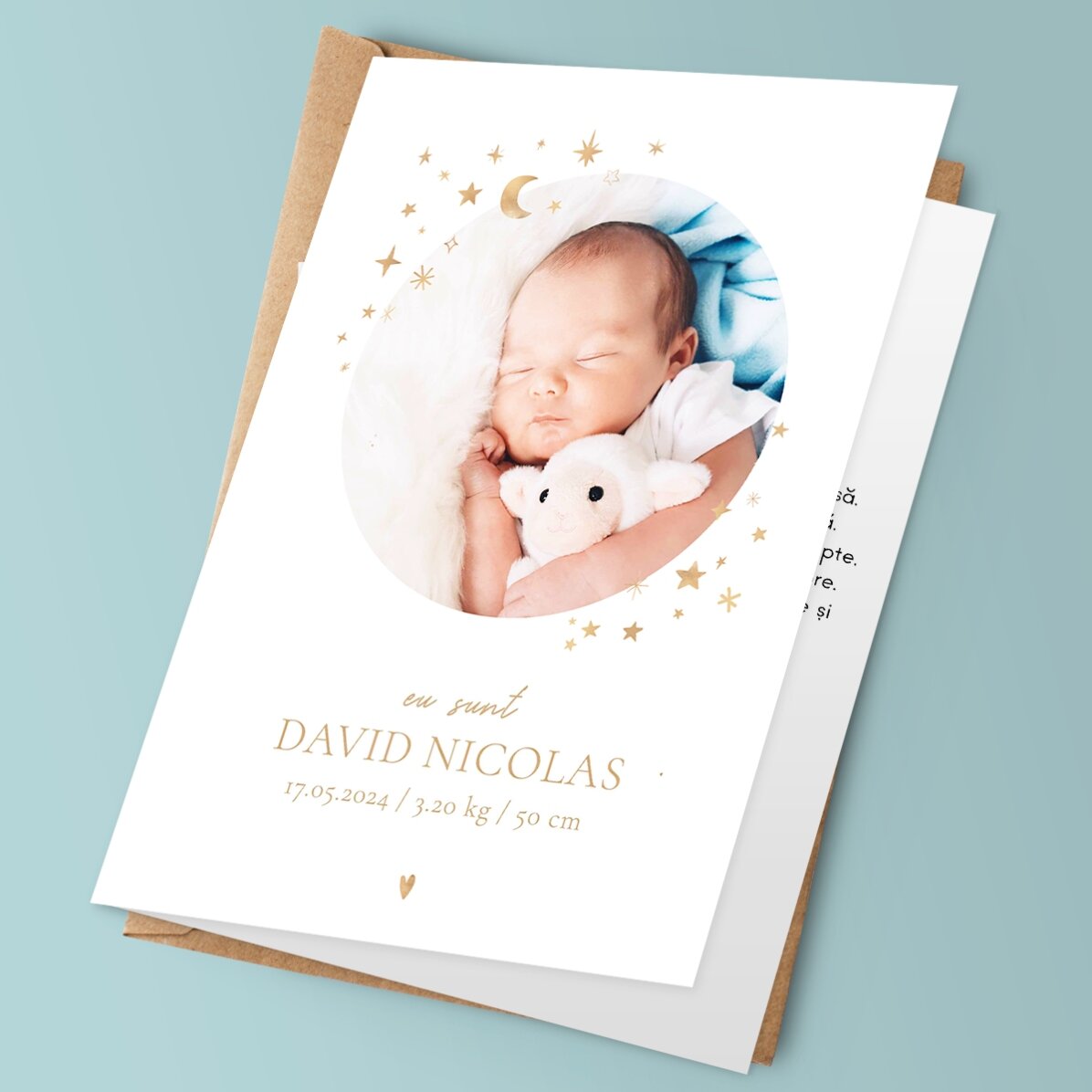 Felicitare personalizată cu text și poză - Baby