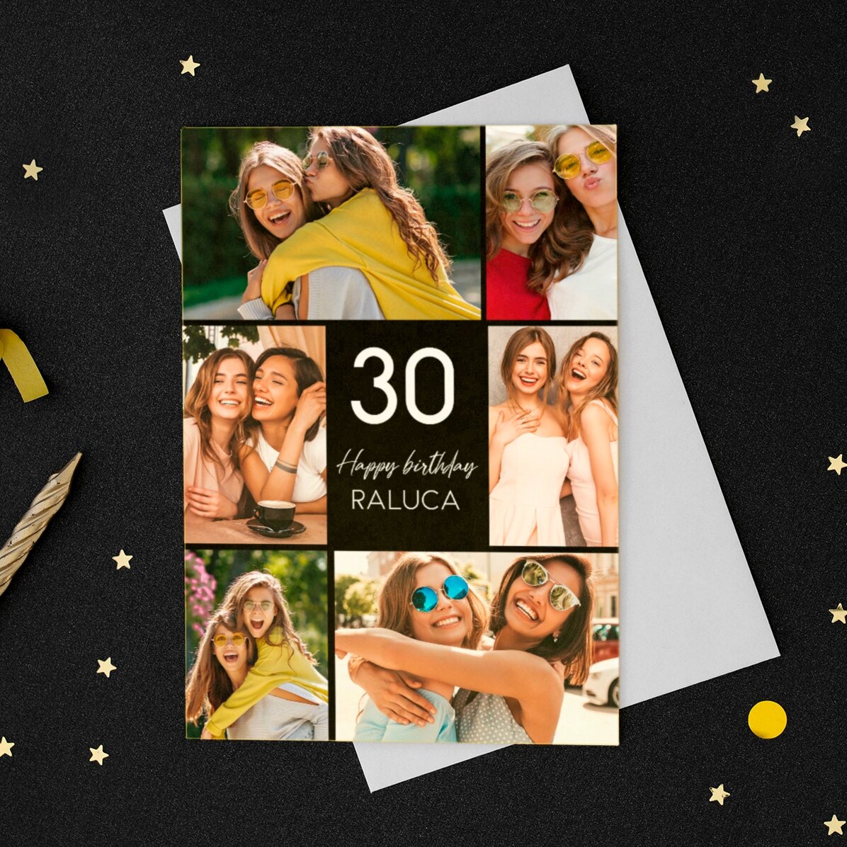 Felicitare personalizată față verso cu poze și text