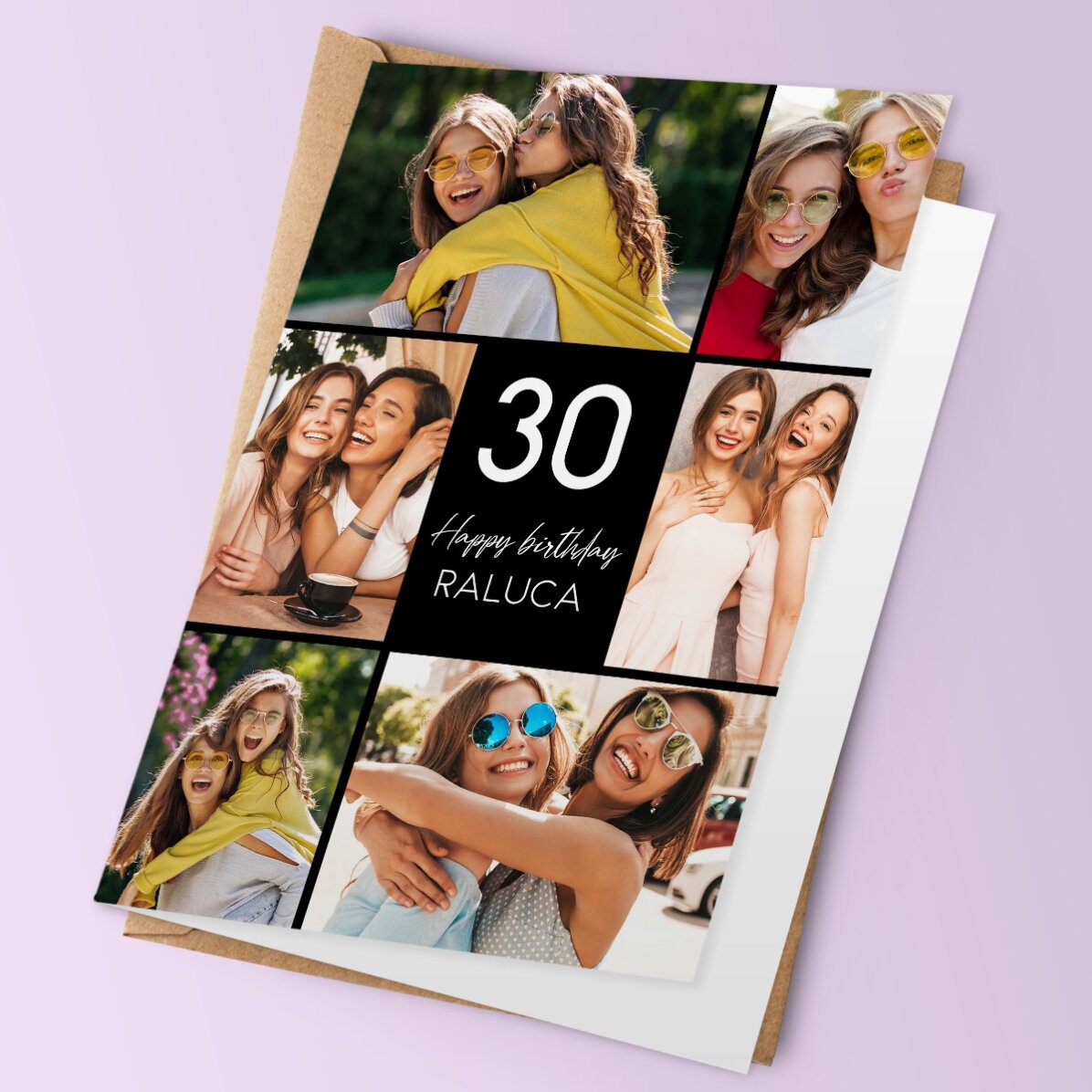 Felicitare personalizată față verso cu poze și text