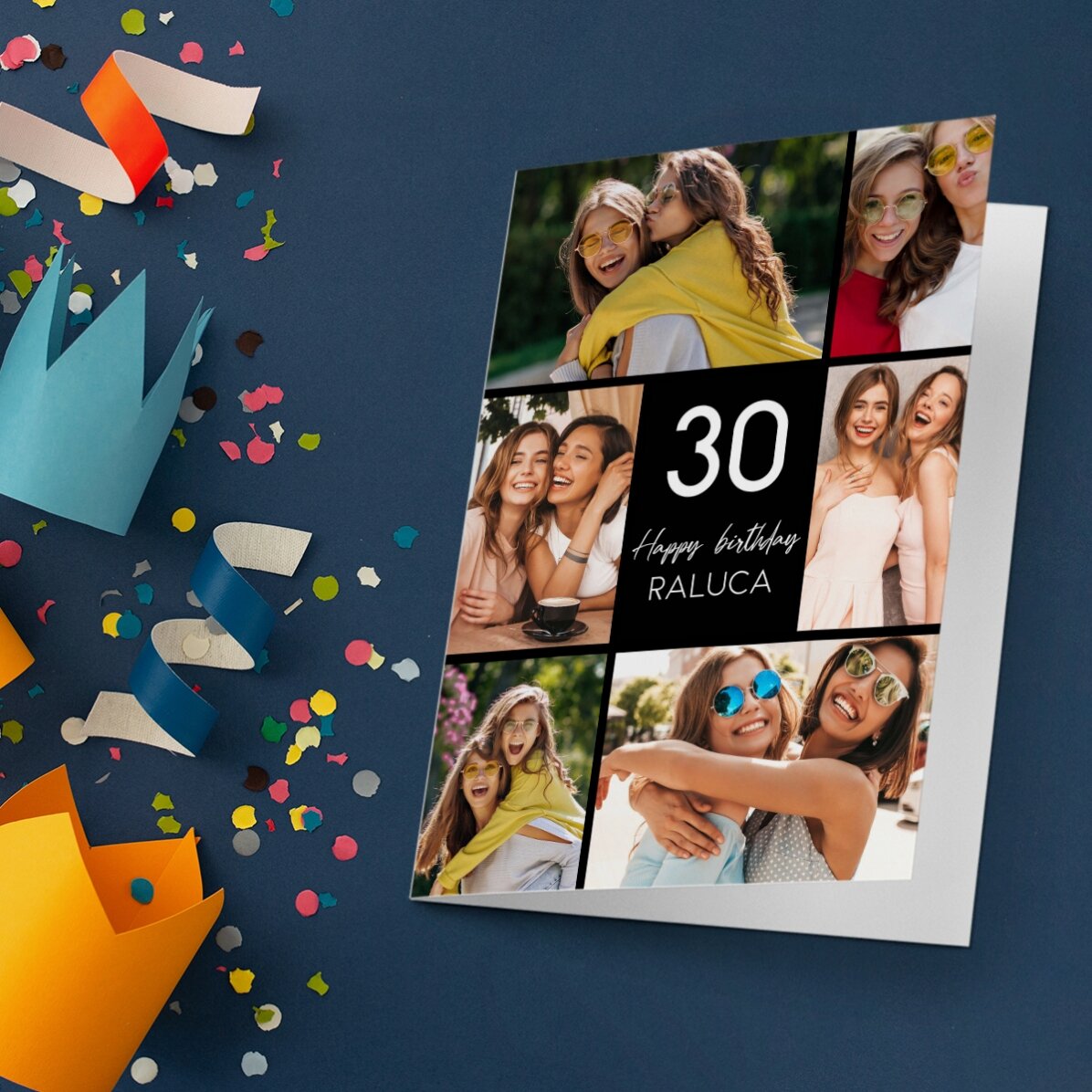 Felicitare personalizată față verso cu poze și text