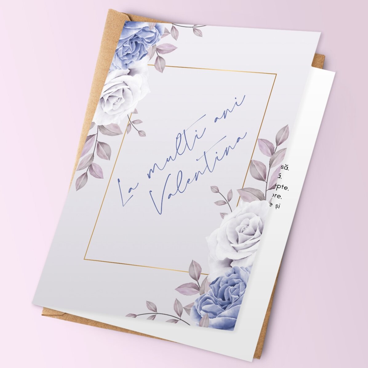 Felicitare personalizată - model trandafiri