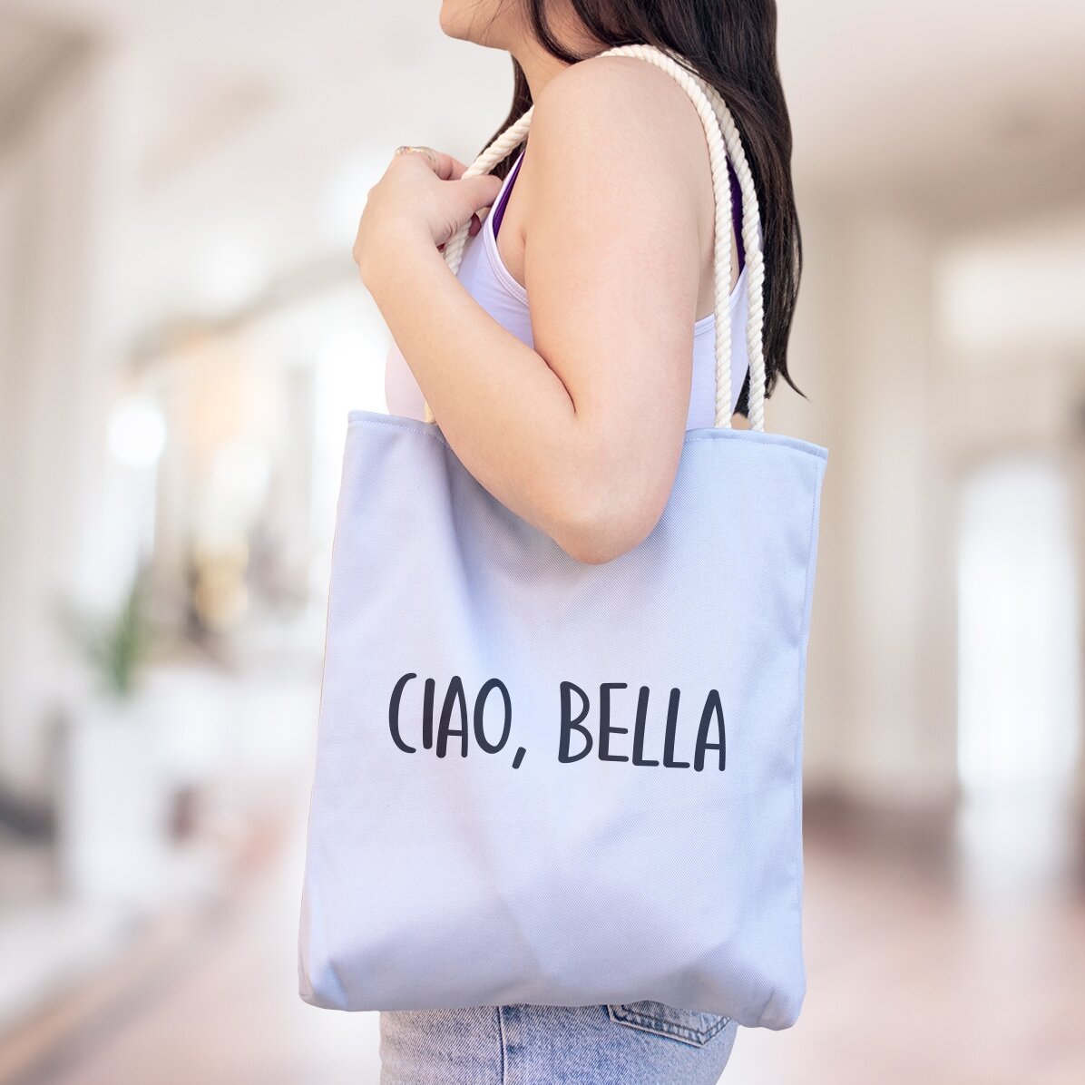 Sacoșă personalizată cu text - Ciao, bella