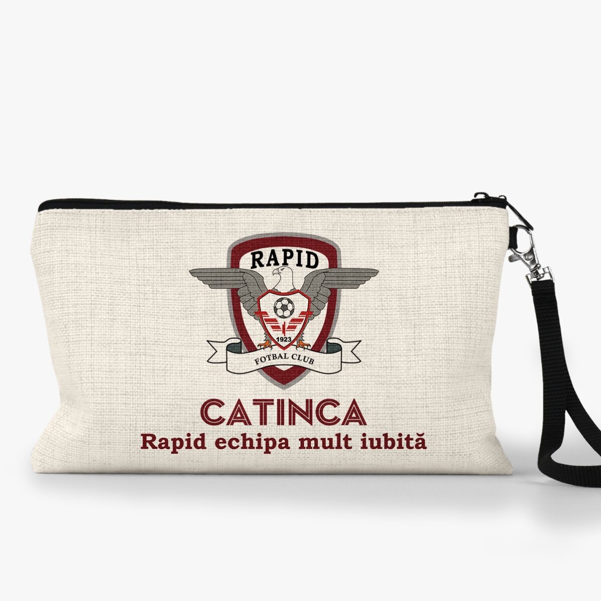 Gentuță pentru accesorii FC Rapid personalizată cu nume și mesaj