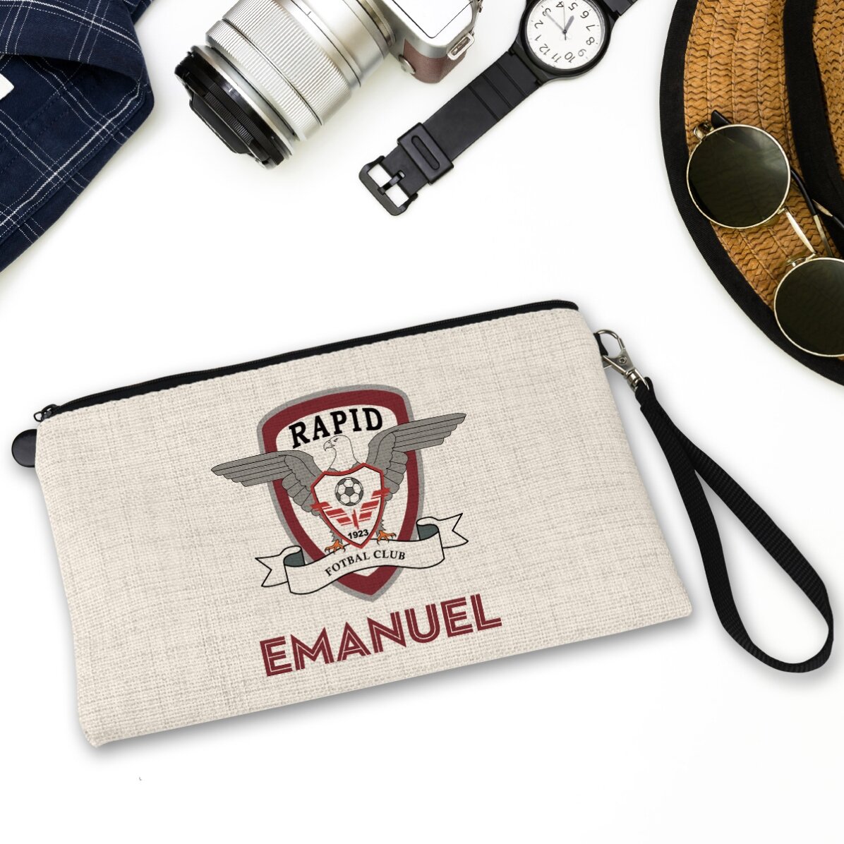 Gentuță pentru accesorii FC Rapid personalizată cu nume