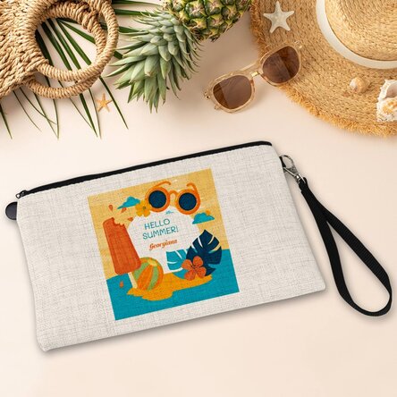 Gentuță pentru accesorii personalizată cu text - Hello Summer!