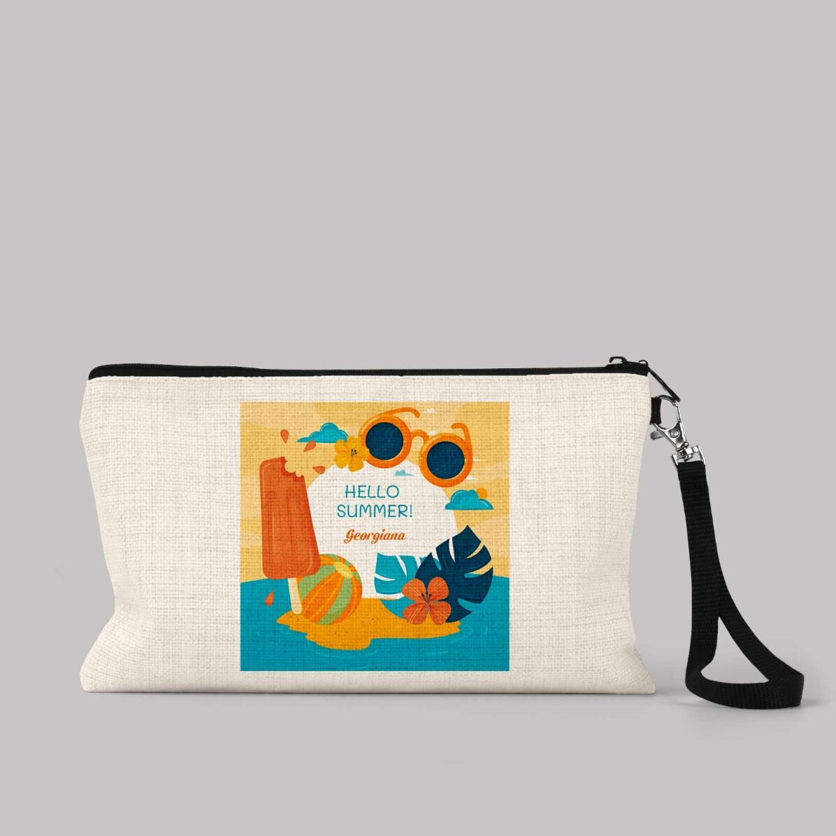 Gentuță pentru accesorii personalizată cu text - Hello Summer!