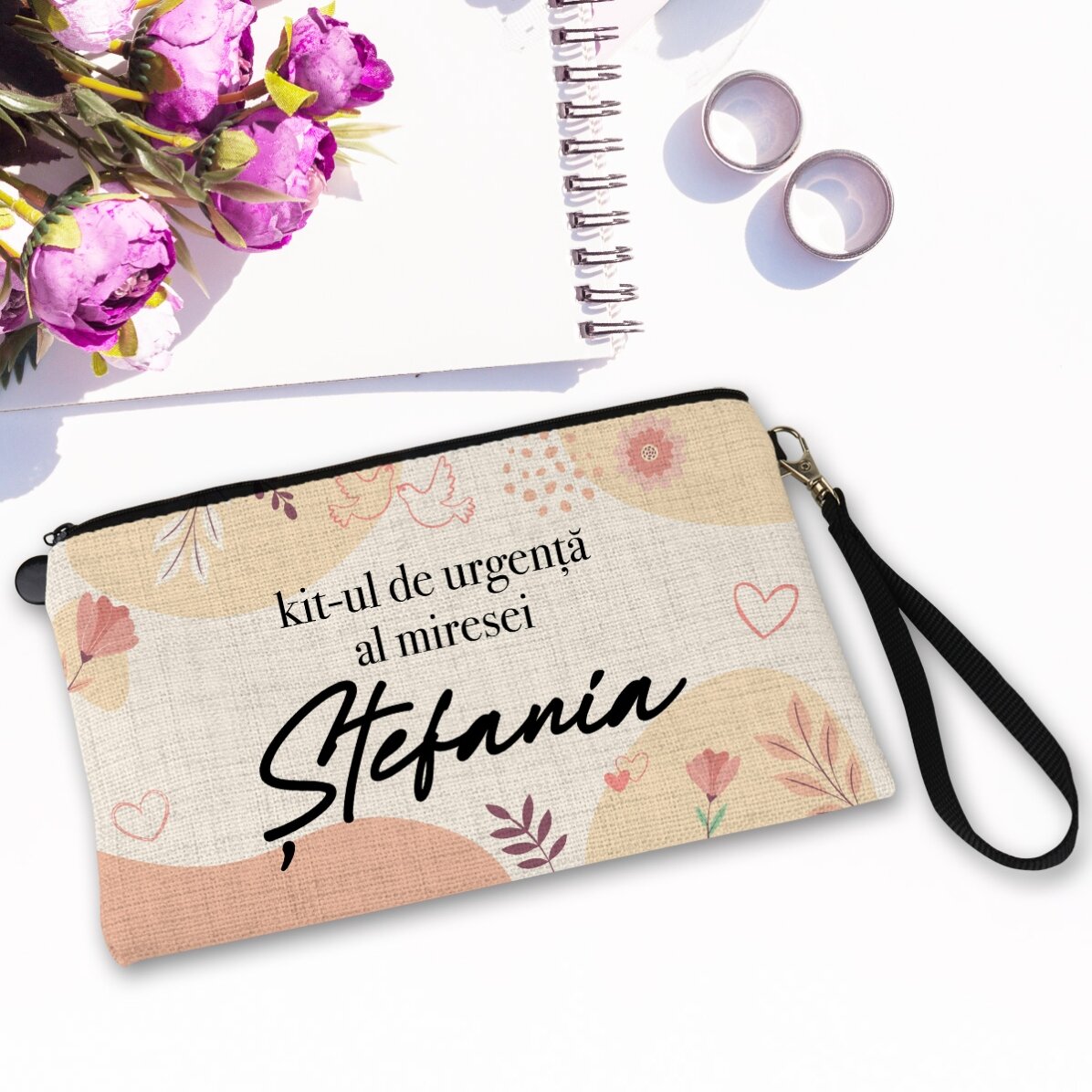 Gentuță pentru accesorii personalizată cu text - Kit-ul de urgență al miresei