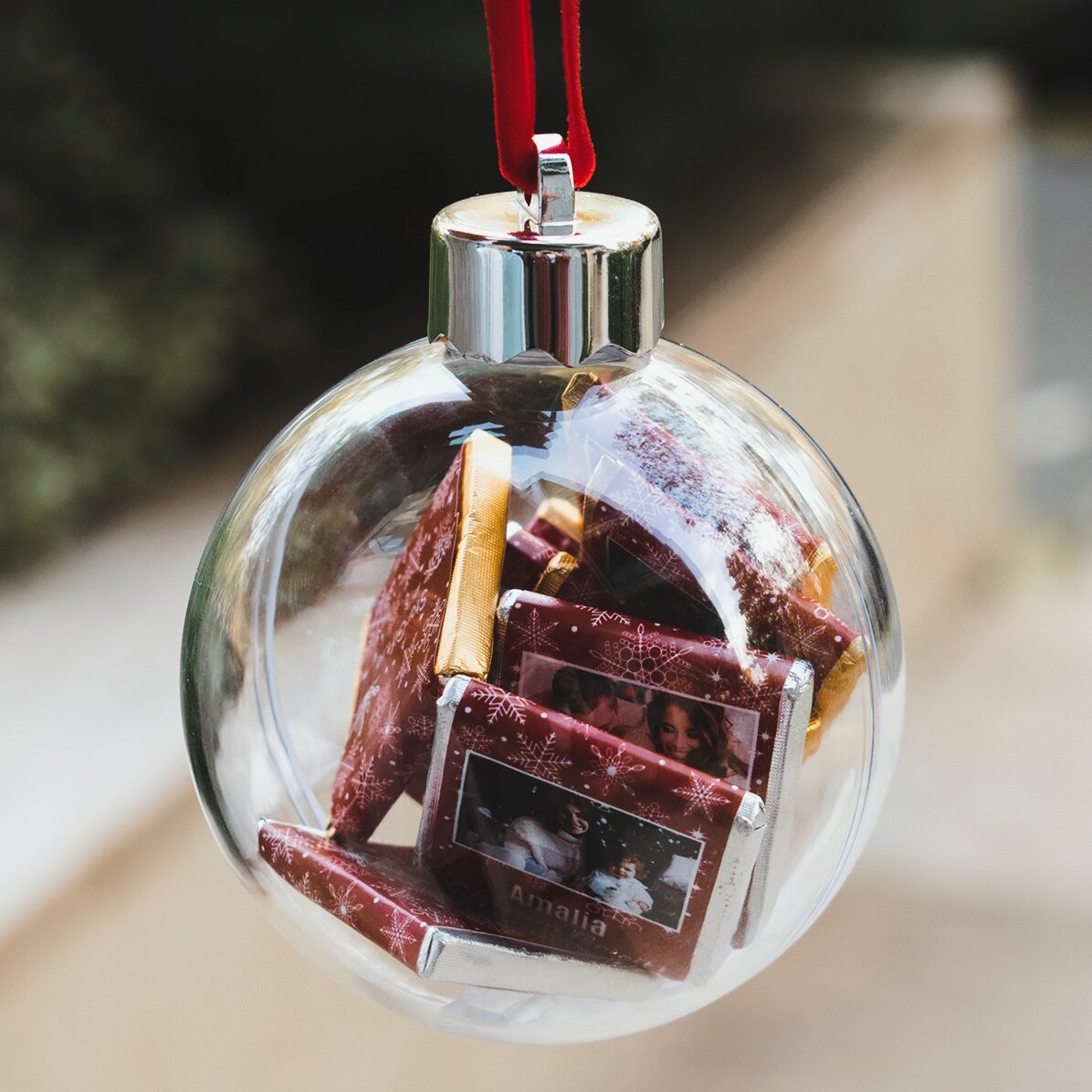 Glob cu 10 mini ciocolățele personalizate cu poze și text