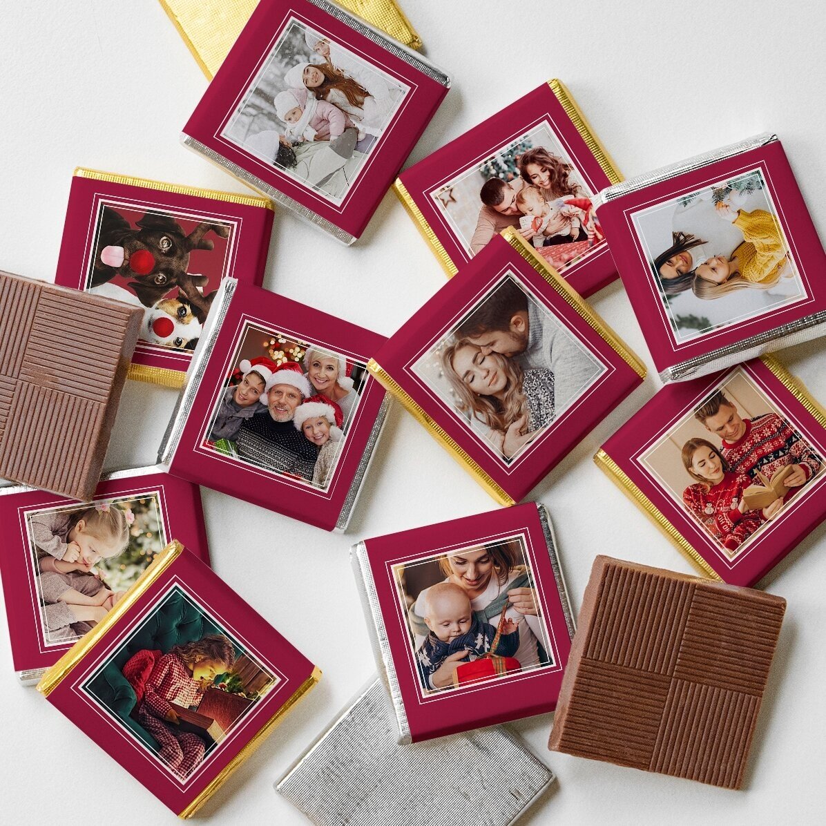 Glob cu 10 mini ciocolățele personalizate cu poze