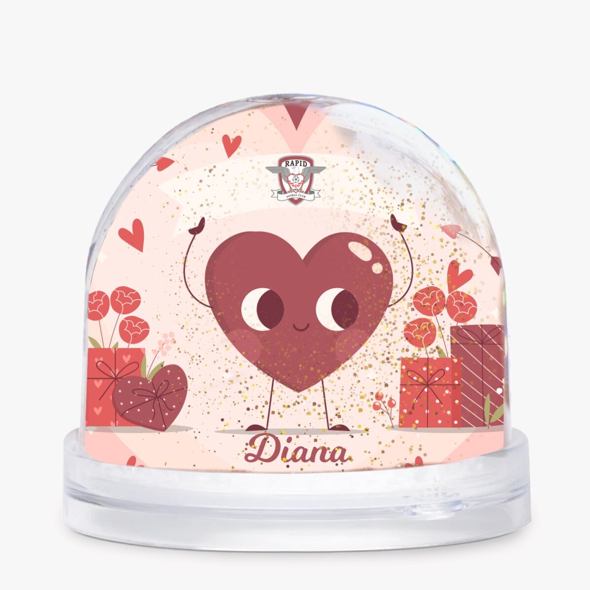 Glob de birou FC Rapid personalizat cu text și poză - Inima Rapidului