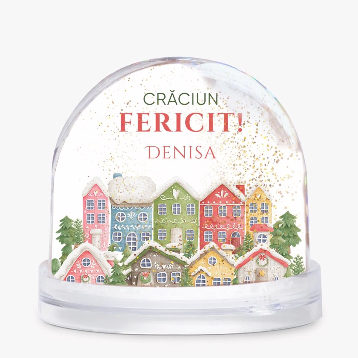 Glob de birou personalizat cu mesaj și poză - Crăciun