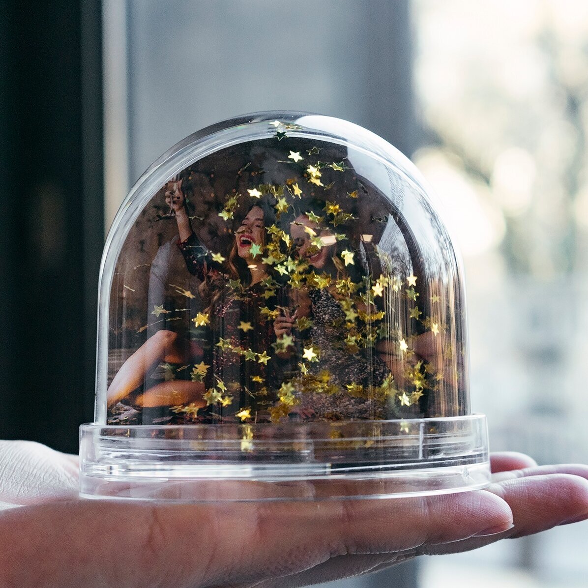 Glob de birou personalizat cu poză și mesaj - Crăciun fericit!