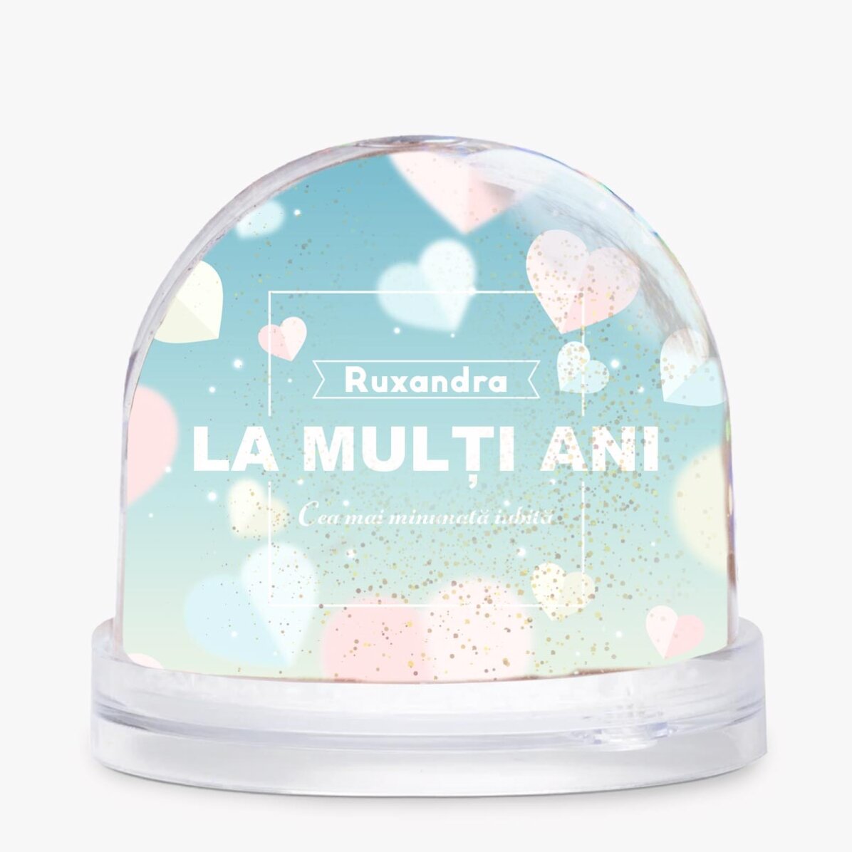 Glob de birou personalizat cu poză și text - Cea mai minunată iubită!