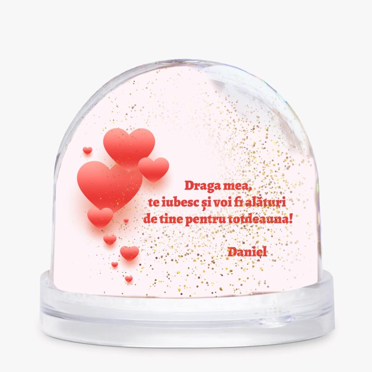 Glob de birou personalizat cu poză și text - Declarație de dragoste