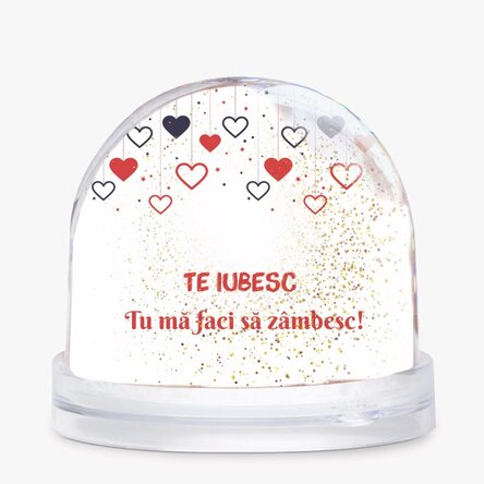 Glob de birou personalizat cu poză și text - Love