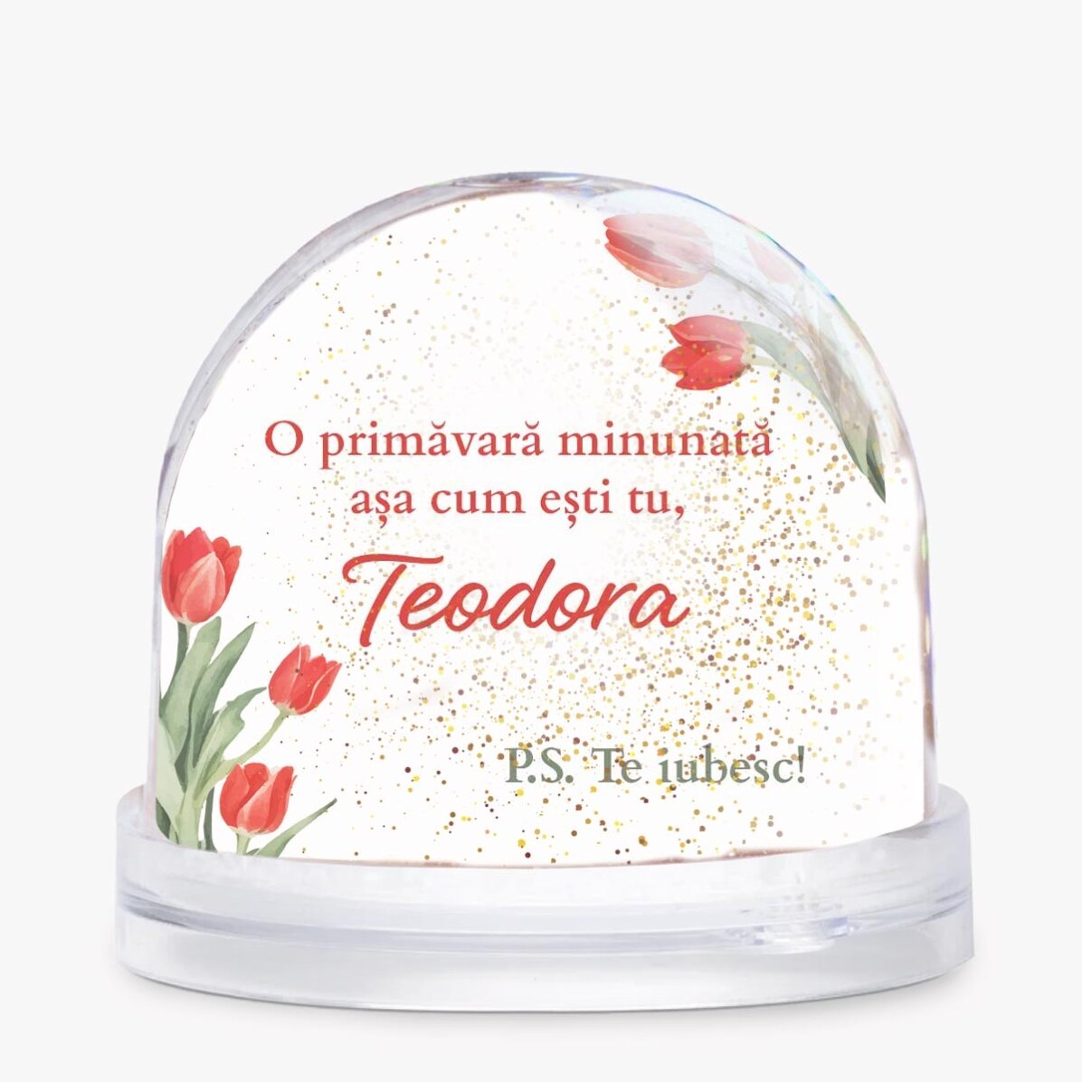 Glob de birou personalizat cu poză și text - O primăvară minunată cum ești tu