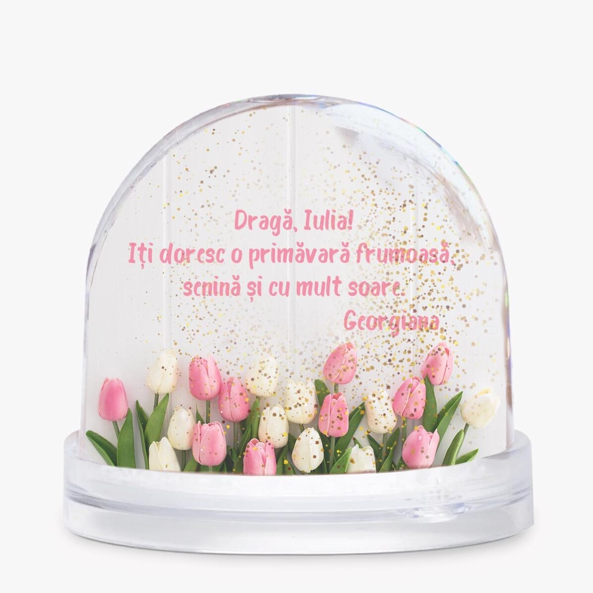 Glob de birou personalizat cu poză și text - O primăvară minunată!