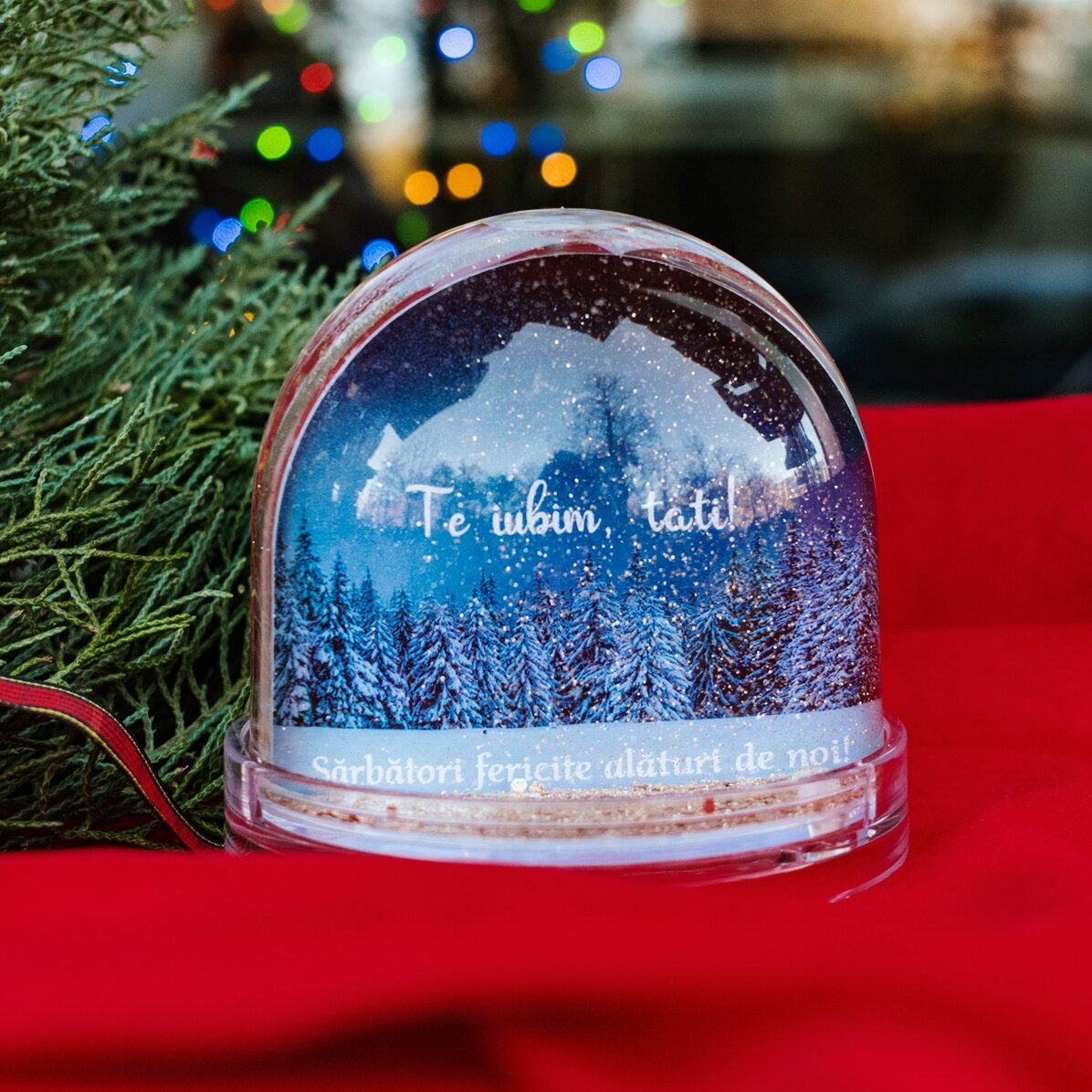 Glob de birou personalizat cu poză și text - Winter dreams