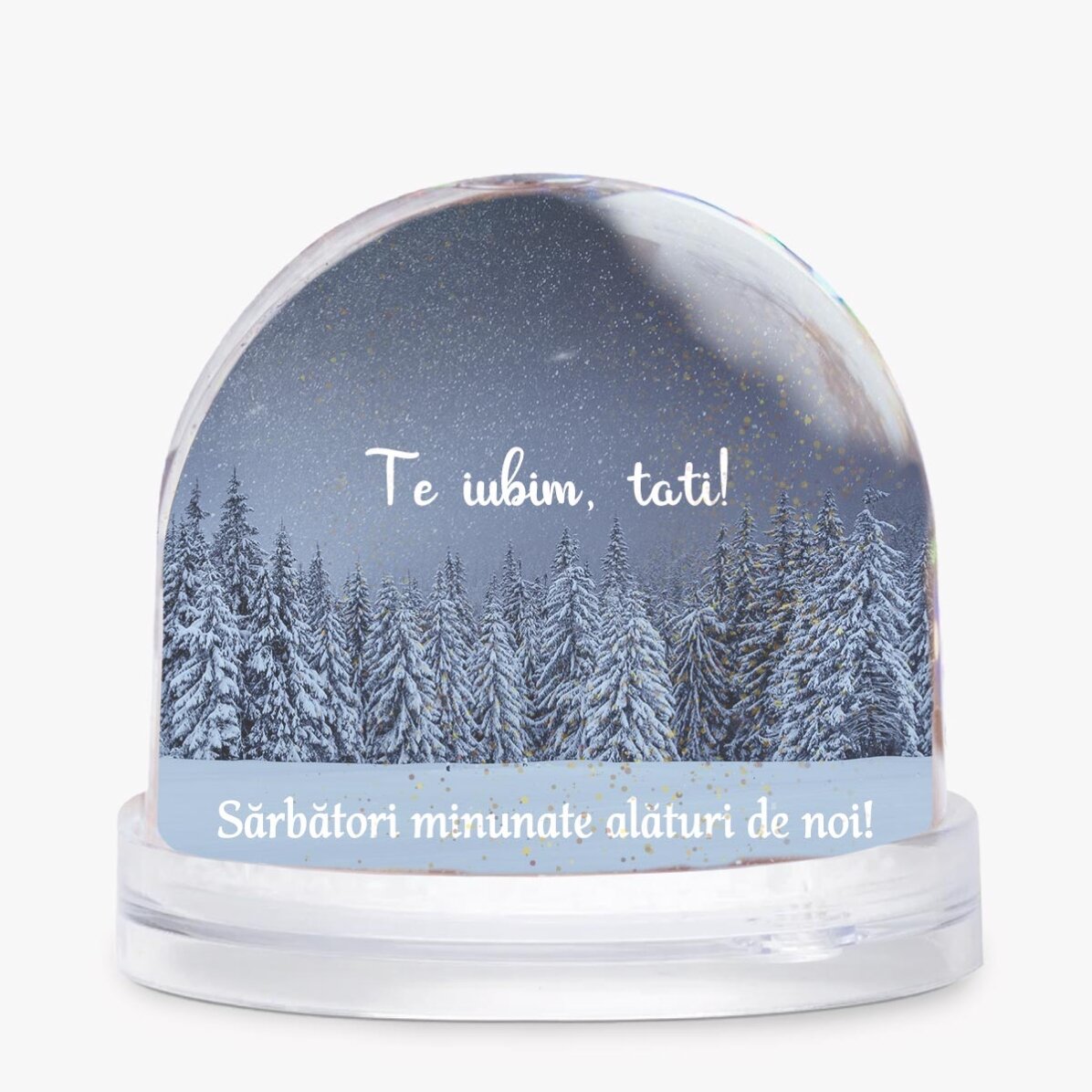 Glob de birou personalizat cu poză și text - Winter dreams