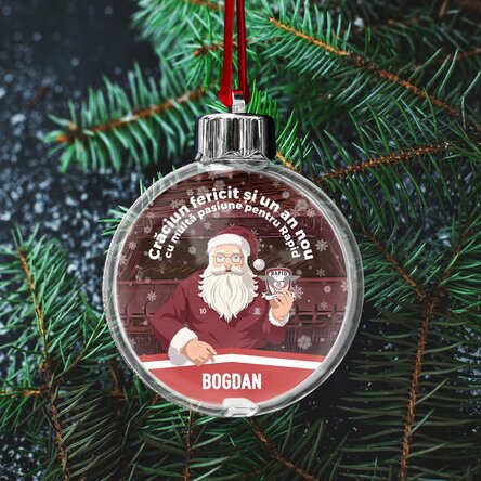 Glob FC Rapid personalizat cu text - Moș Crăciun