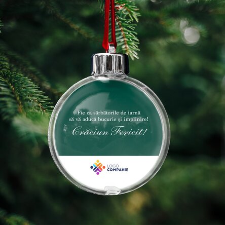 Glob personalizat cu logo și mesaj - Crăciun fericit!