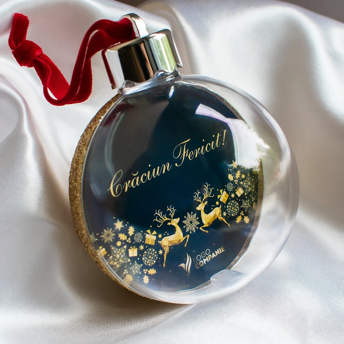 Glob personalizat cu logo și mesaj - Poveste de Crăciun