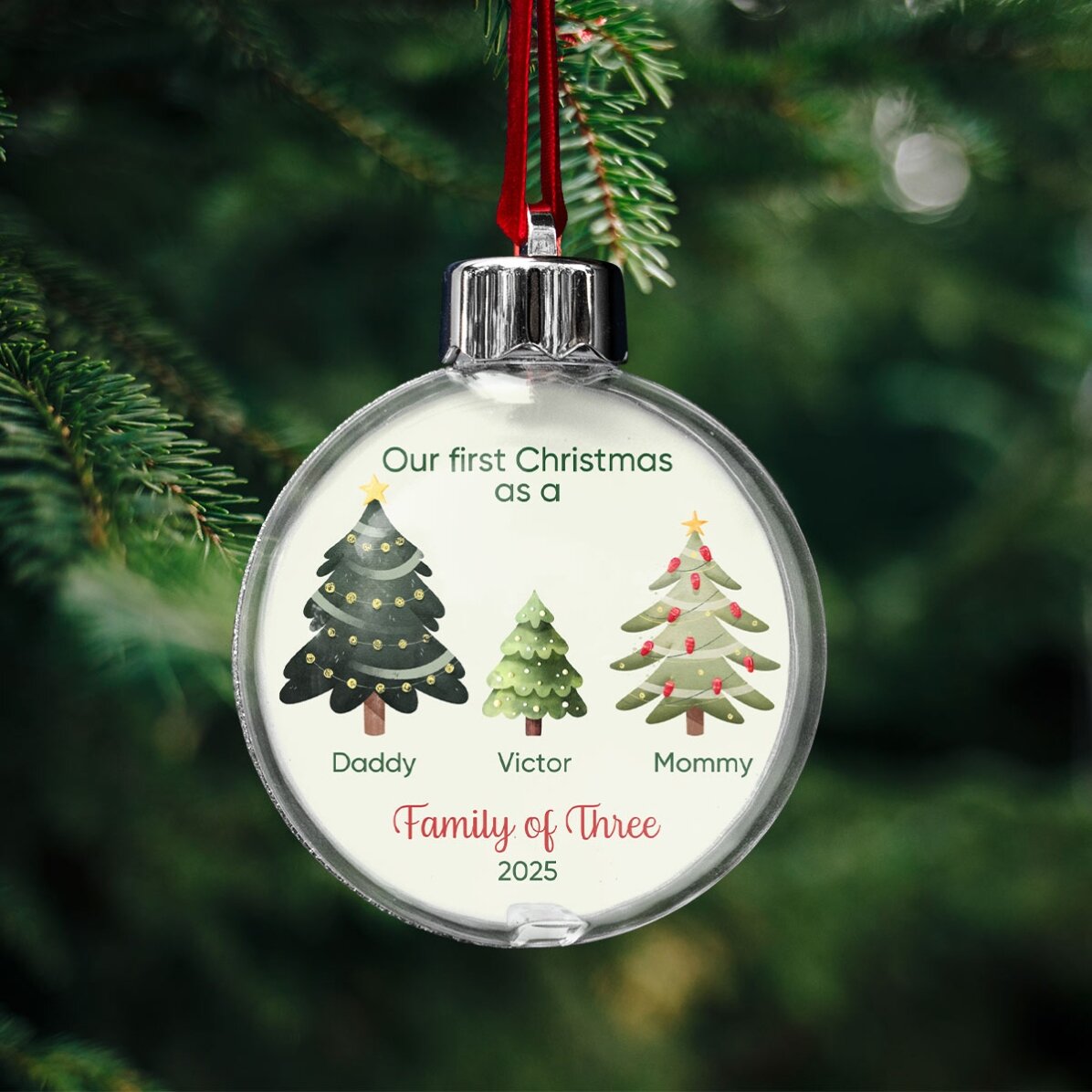 Glob personalizat cu mesaj - Family of Three