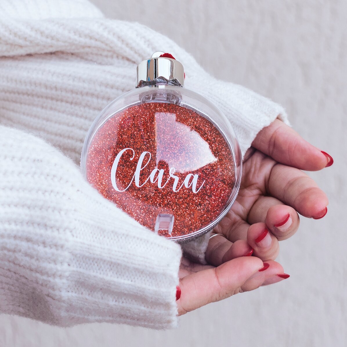 Glob personalizat cu numele tău - Red glitter