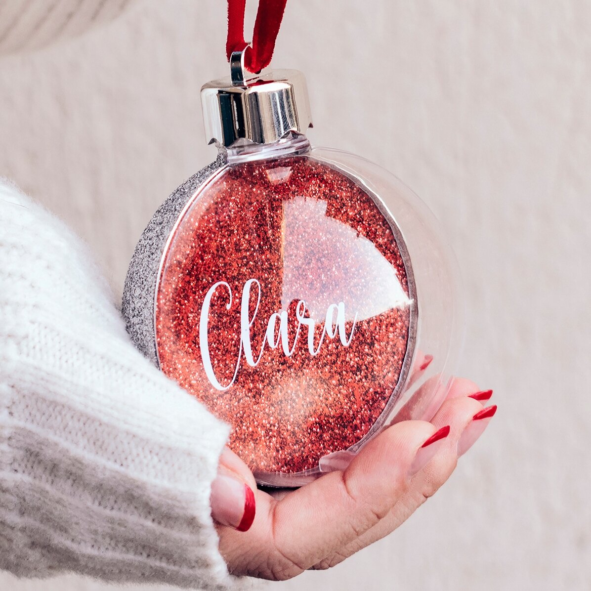 Glob personalizat cu numele tău - Red glitter
