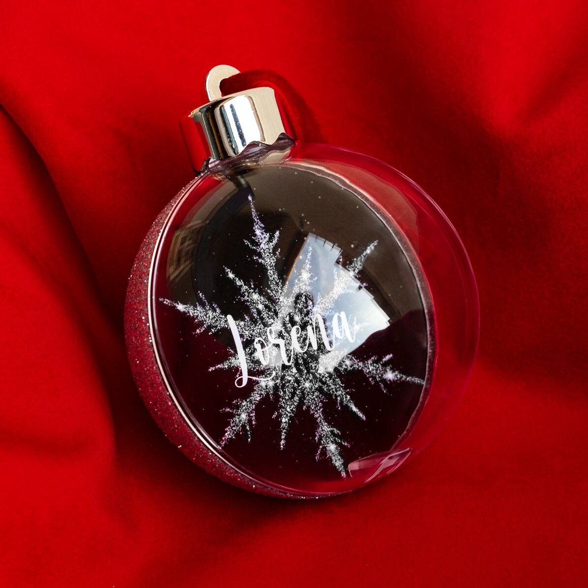 Glob personalizat cu numele tău - Silver Snowflake