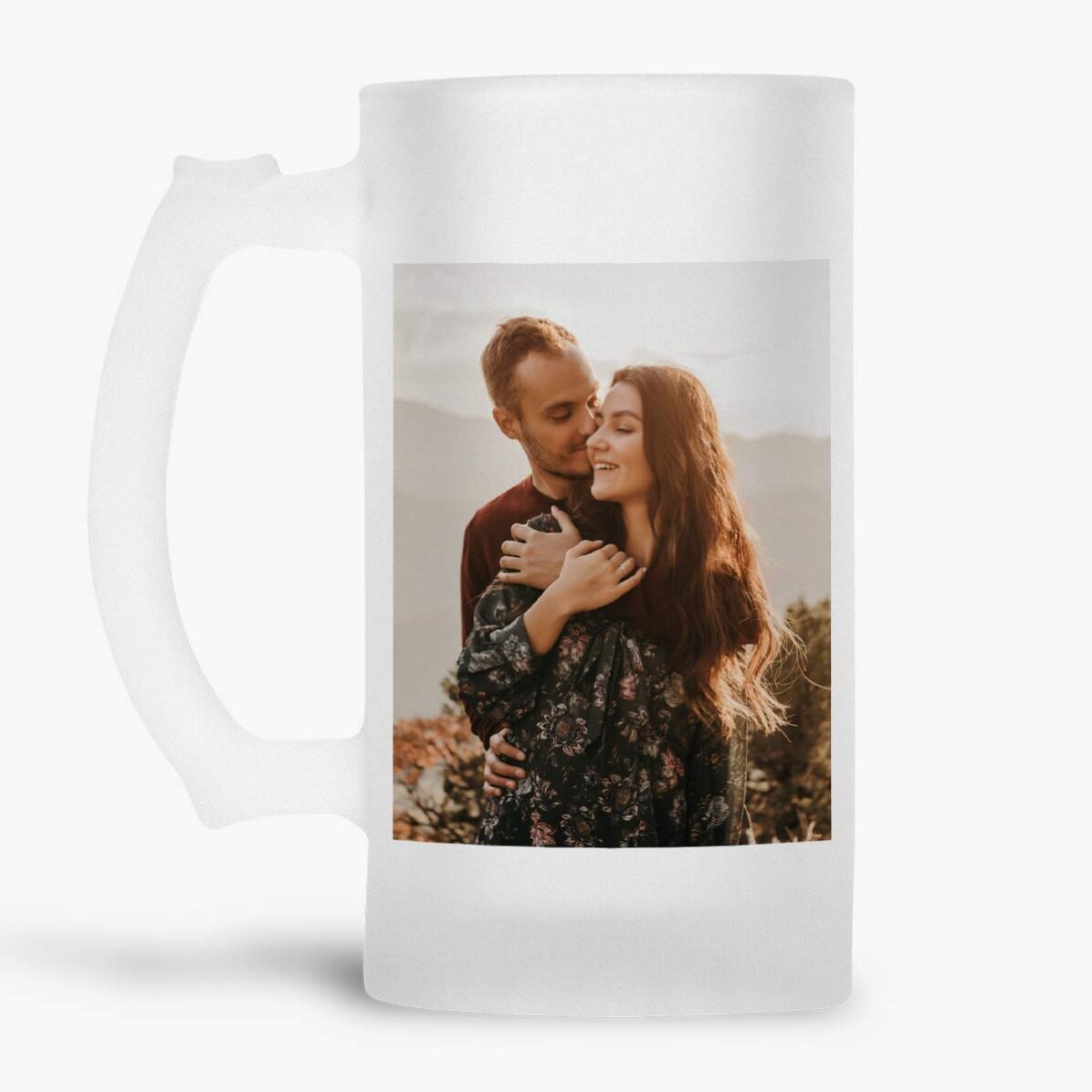 Halbă de bere personalizată cu 2 poze