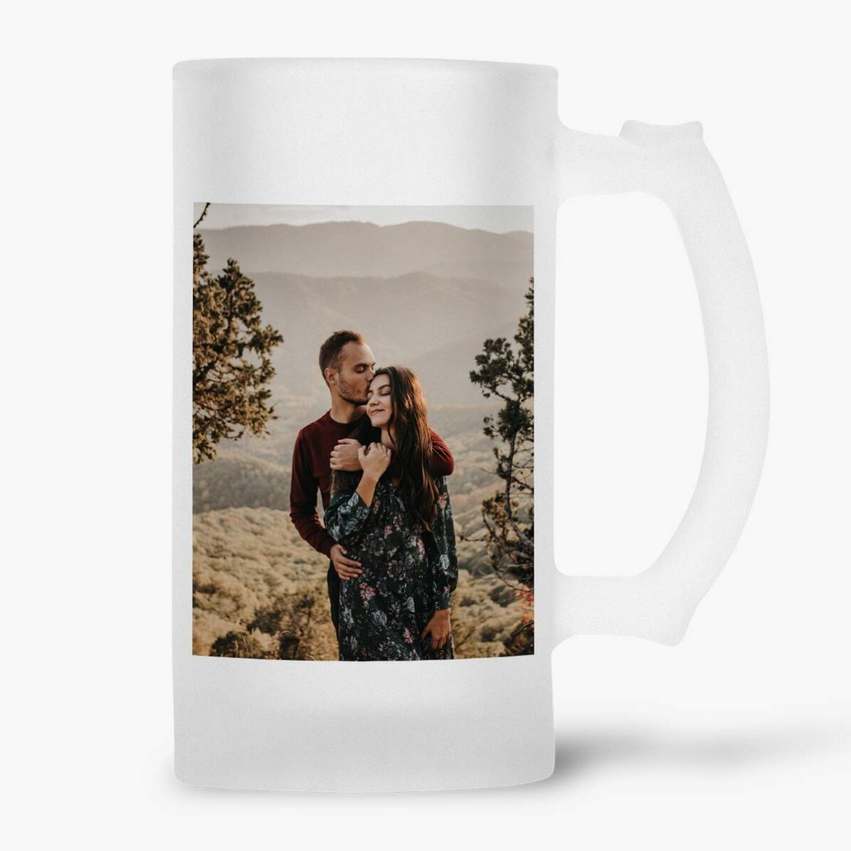 Halbă de bere personalizată cu 2 poze