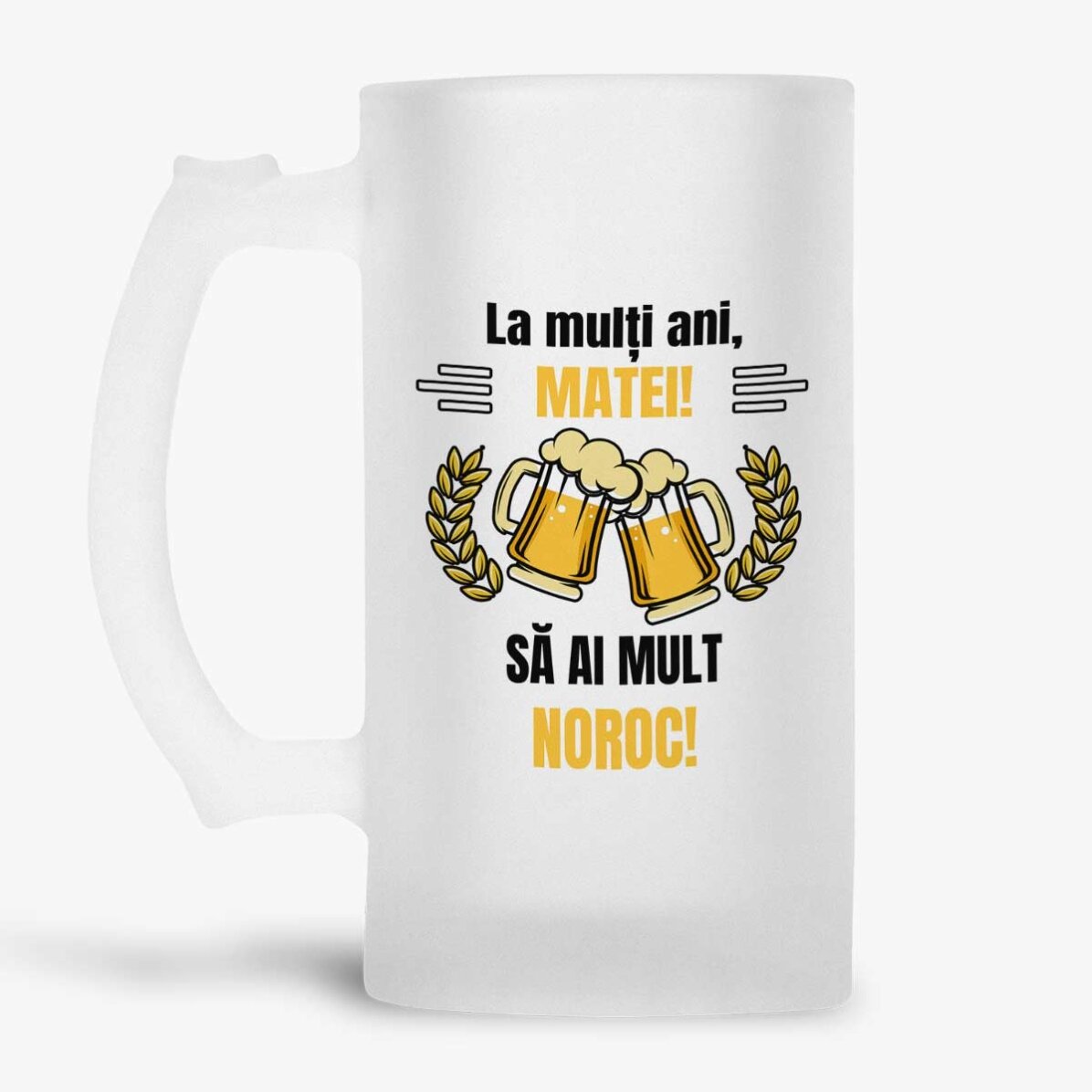 Halbă de bere personalizată cu mesaj - Cheers and Beers 