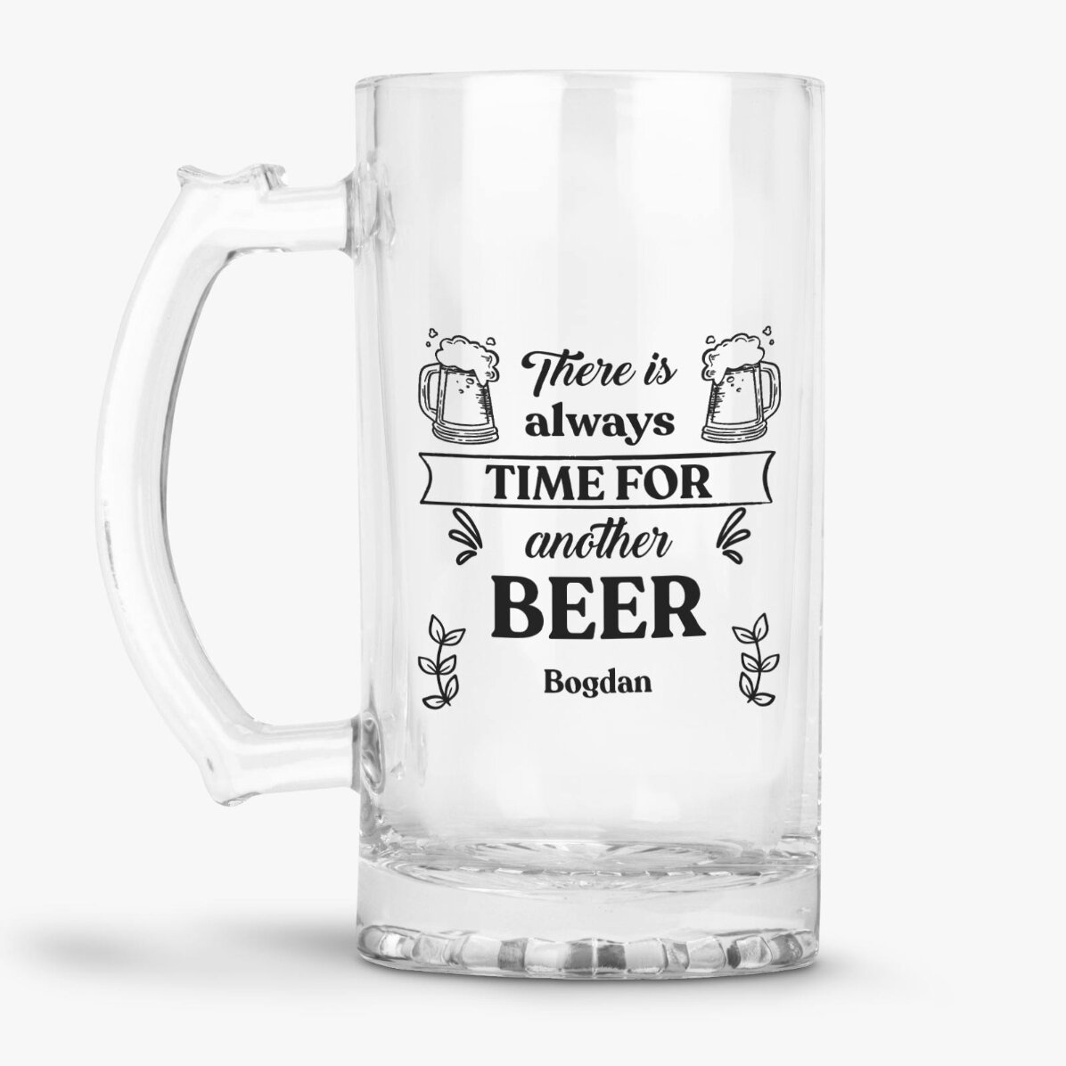 Halbă de bere personalizată cu mesaj - Time for Beer