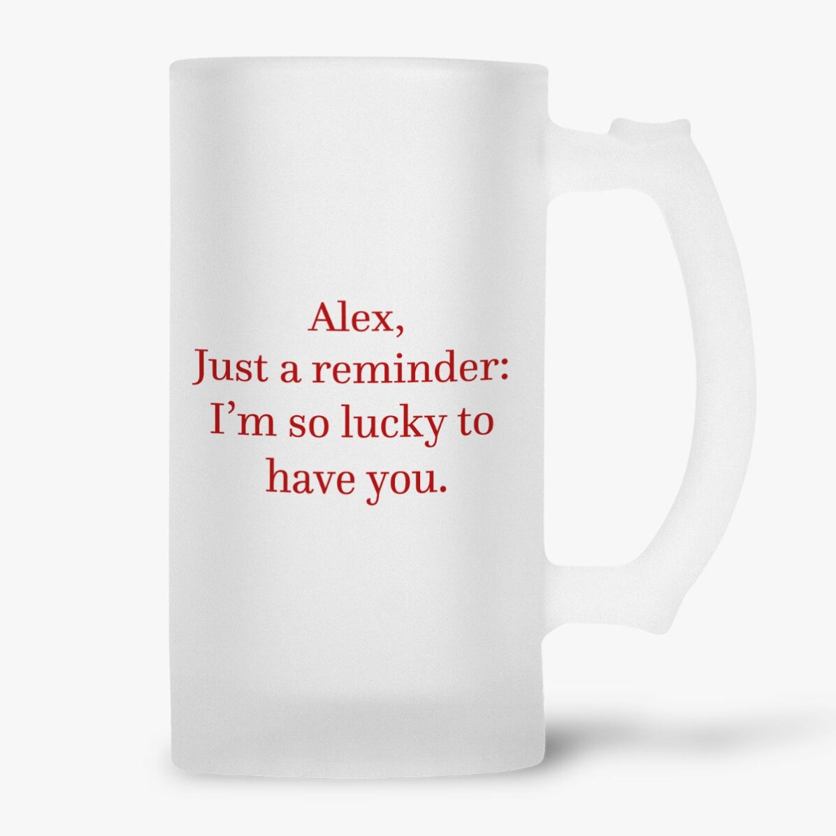 Halbă de bere personalizată cu o poză și mesaj