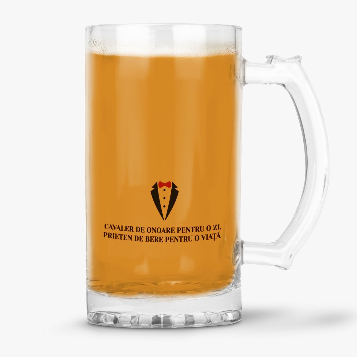 Halbă de bere personalizată cu text - Cavaler