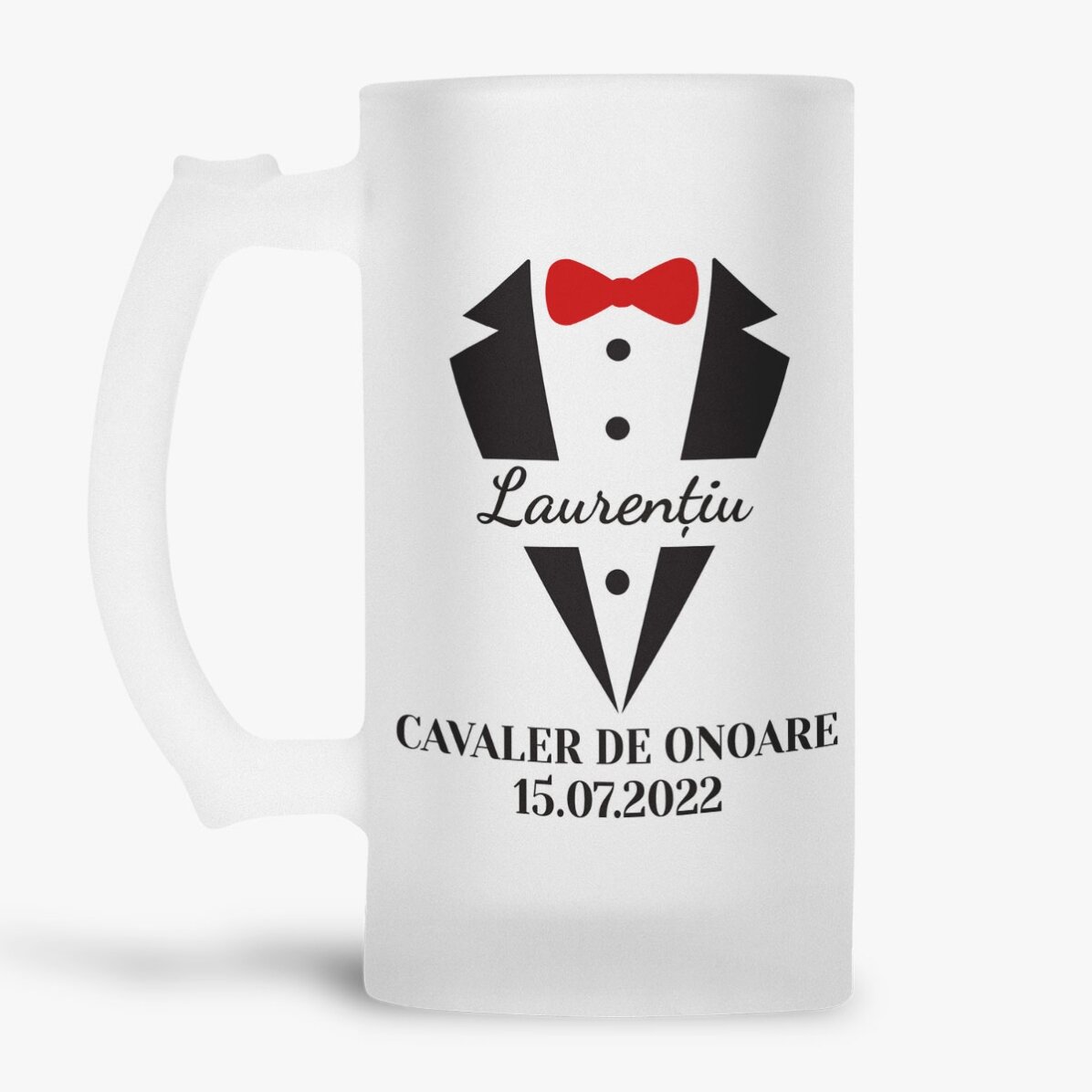 Halbă de bere personalizată cu text - Cavaler