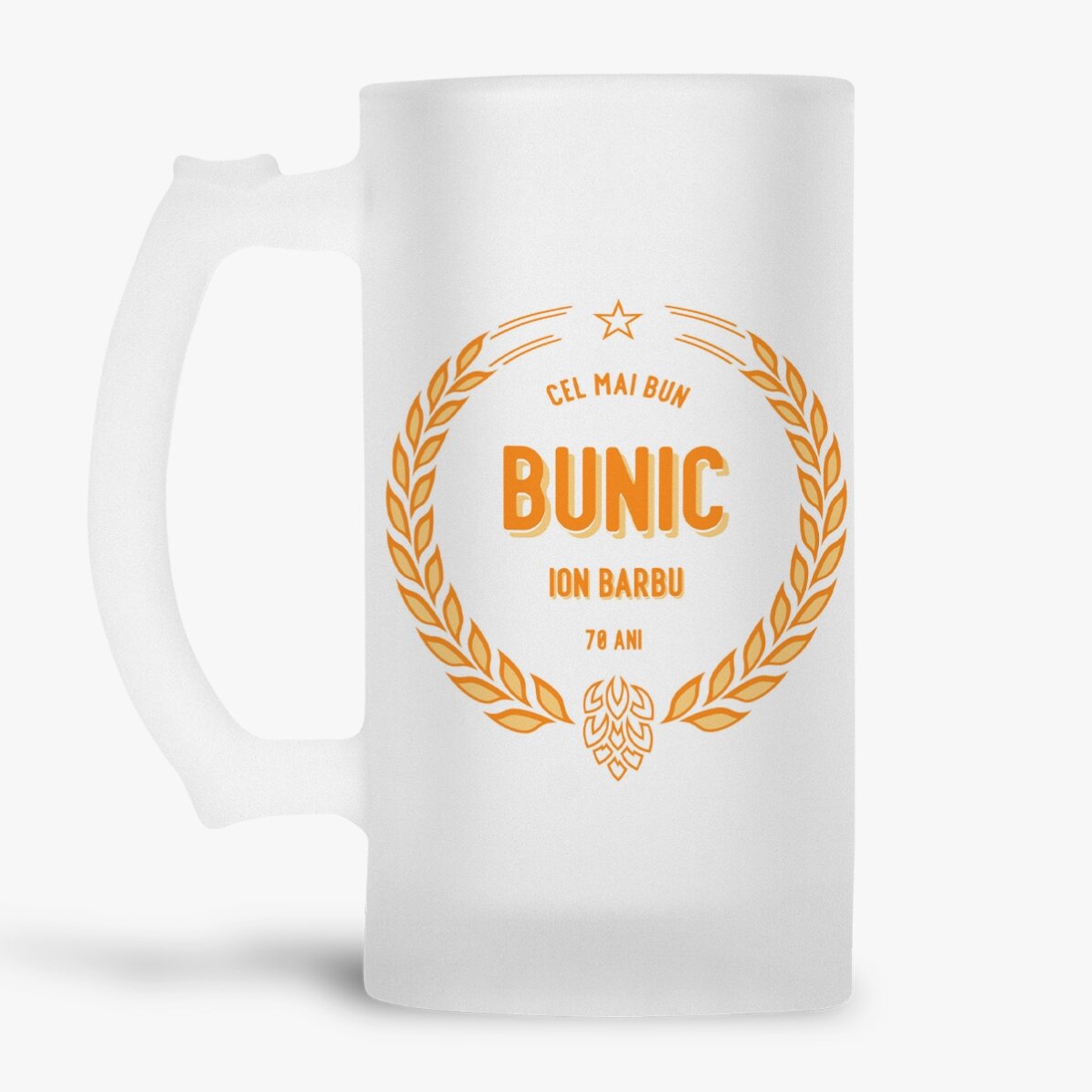 Halbă de bere personalizată cu text - Cel mai bun bunic