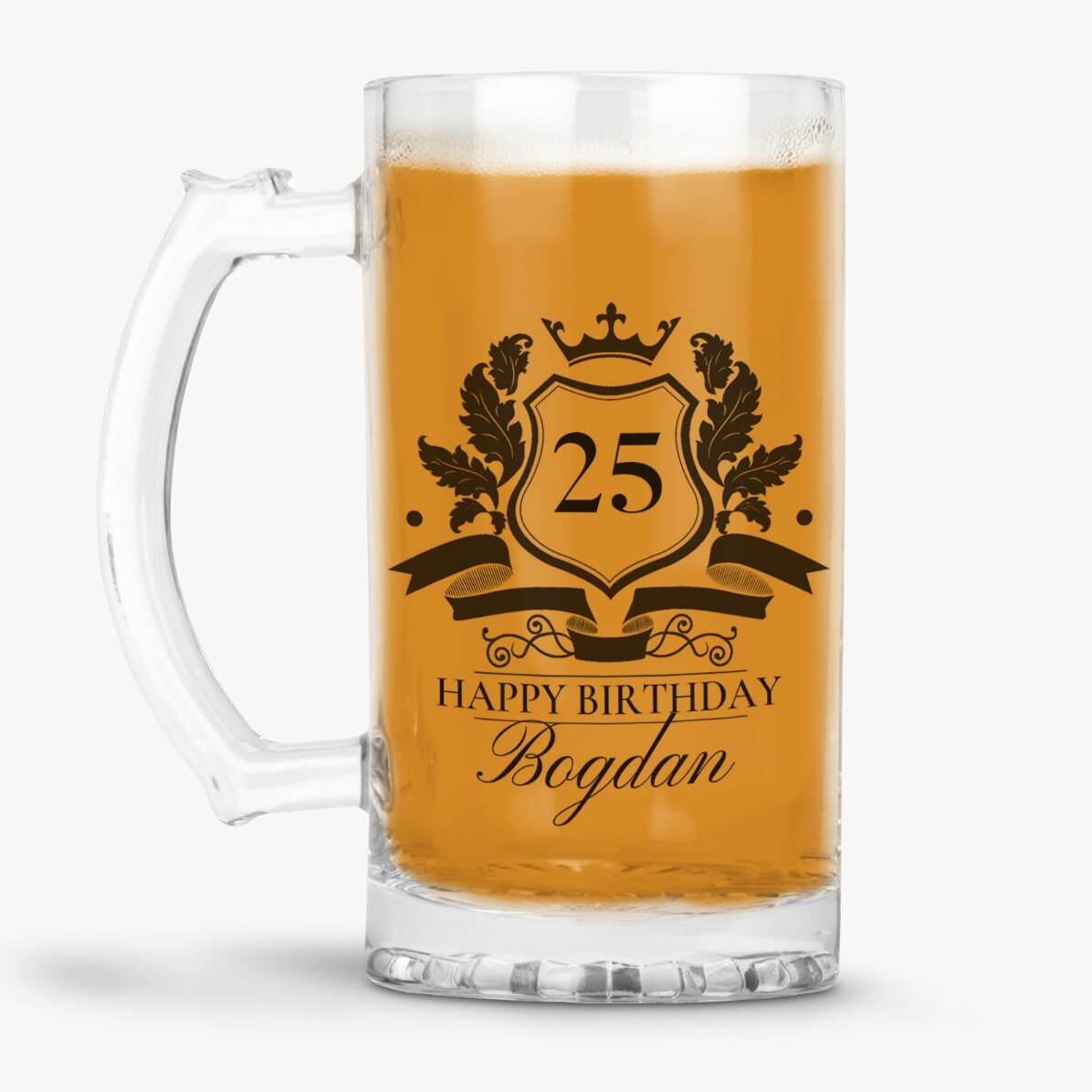 Halbă de bere personalizată cu text - Royalty