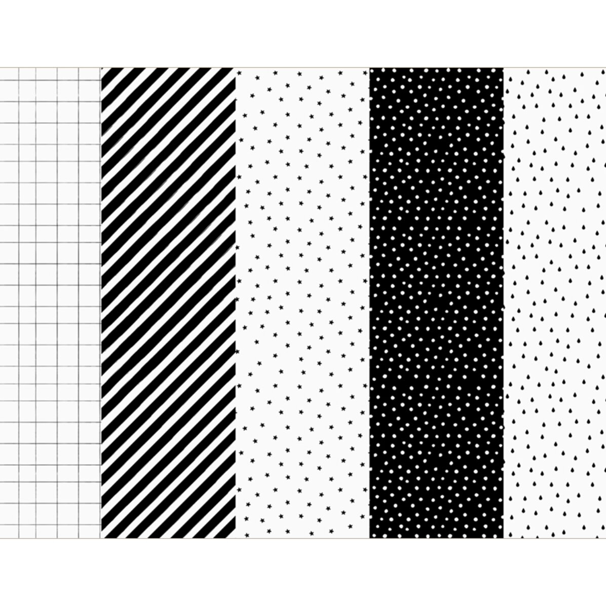 Hartie de impachetat cadouri mix - alb si negru