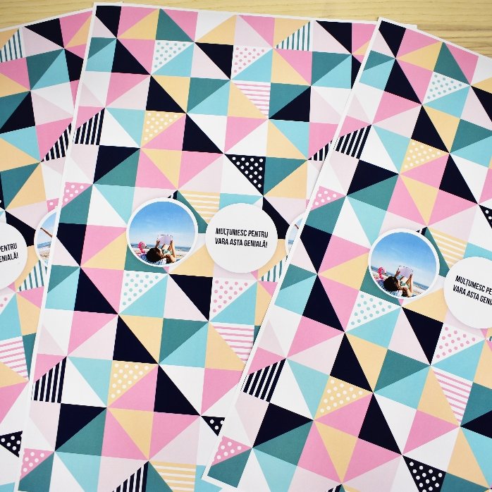 Hârtie de împachetat cadouri personalizată cu 2 poze și text