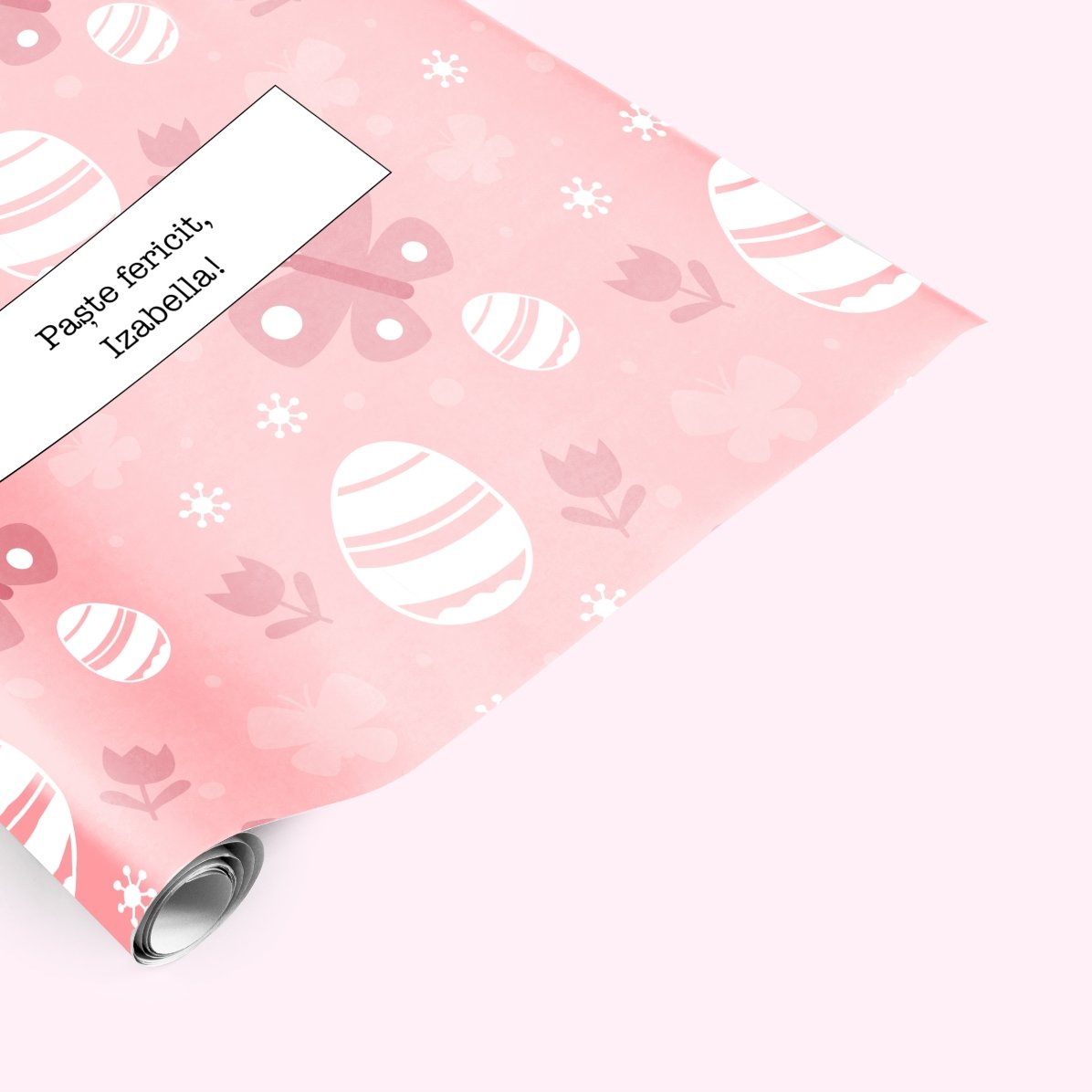 Hârtie de împachetat cadouri personalizată cu și text - model de Paște